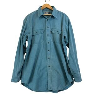Vintage Woolrich Mens Moleskin Button Up Flannel Shirt XL Long Chamois